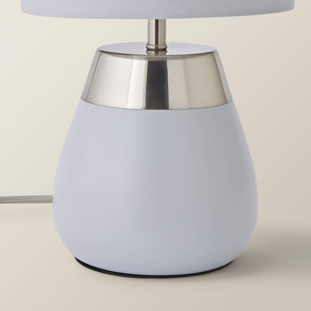 ValueLights Hurst Drum Shade Grey Touch Table Lamp with Bulb Image 4