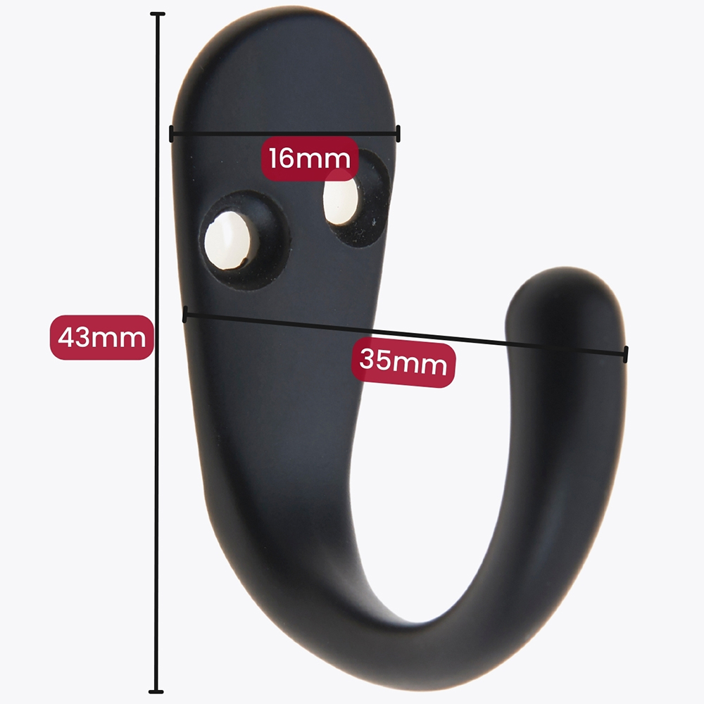 Headbourne Black Robe Hook 2 Pack Image 4