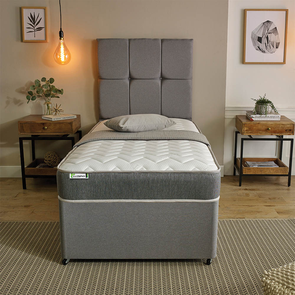 Starlight Beds European Single Grey Zig Zag Hybrid Memory Foam and Open Coil Spring Mattress Image 4