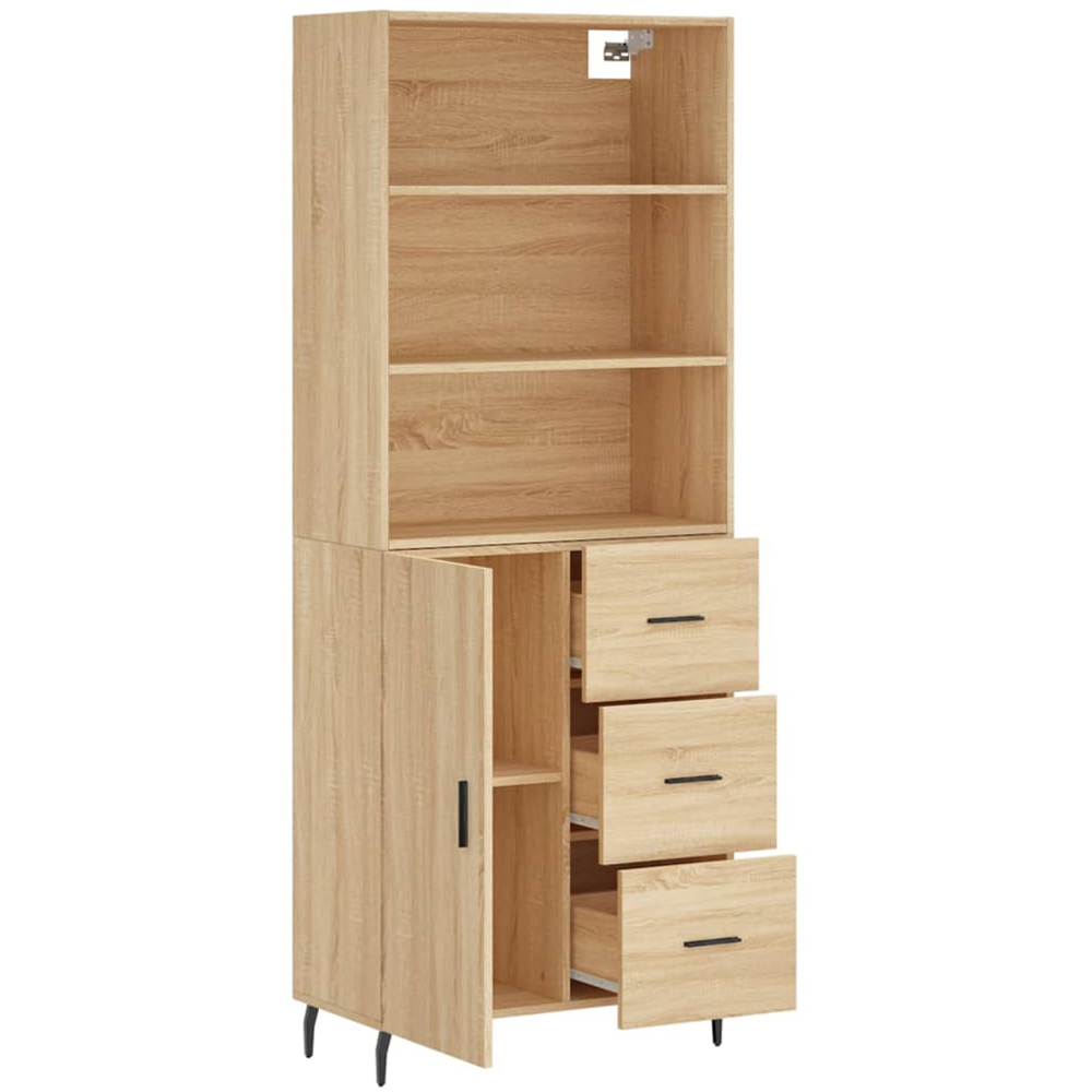 vidaXL Single Door 3 Drawer 3 Shelf Sonoma Oak Highboard Image 4