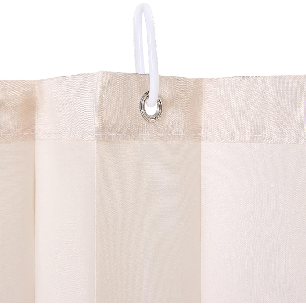 Living and Home Beige White Faux Linen Semi-Sheer Panel Curtain 100 x 200cm Image 4