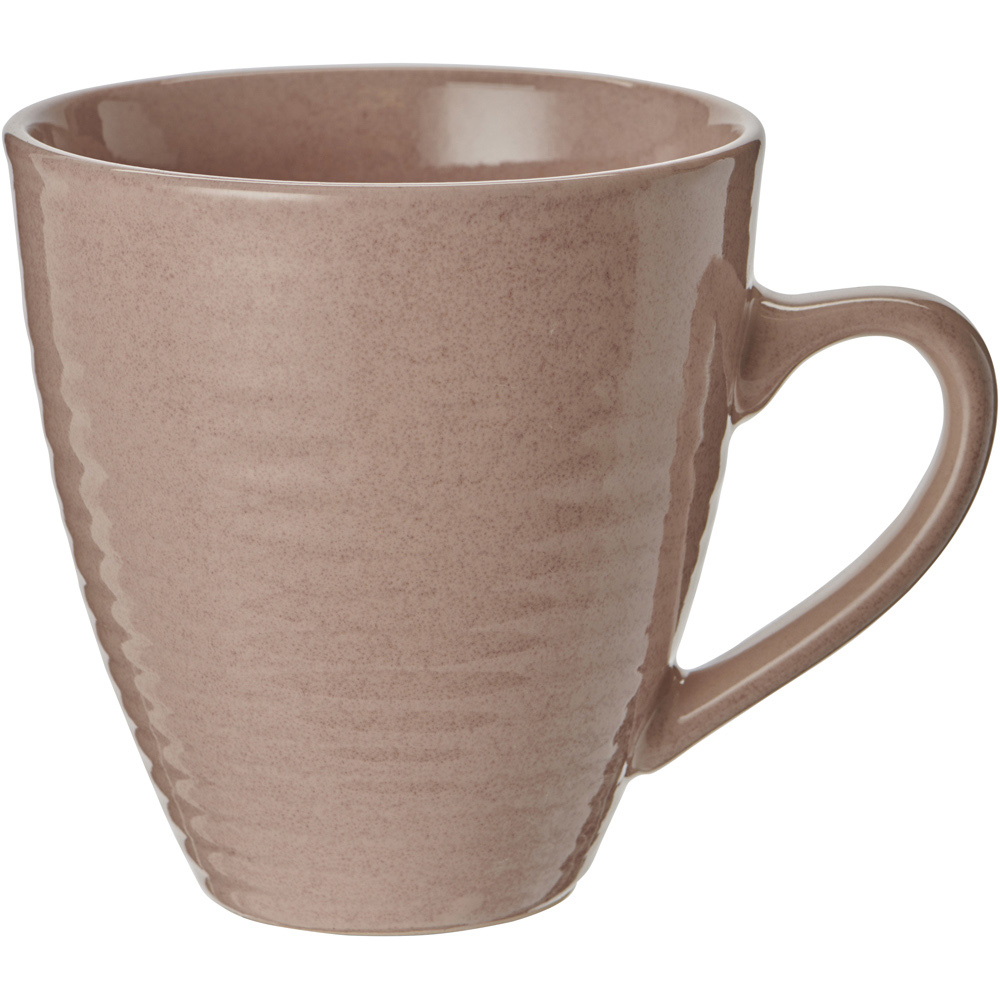 Wilko Pink Ribbed Reactive Glaze Mug Image 1