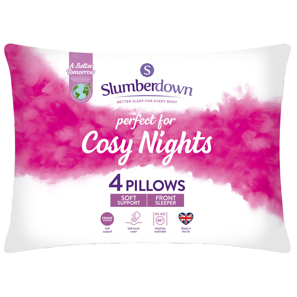 Slumberdown Cosy Hugs Pillow 4 Pack Image 1