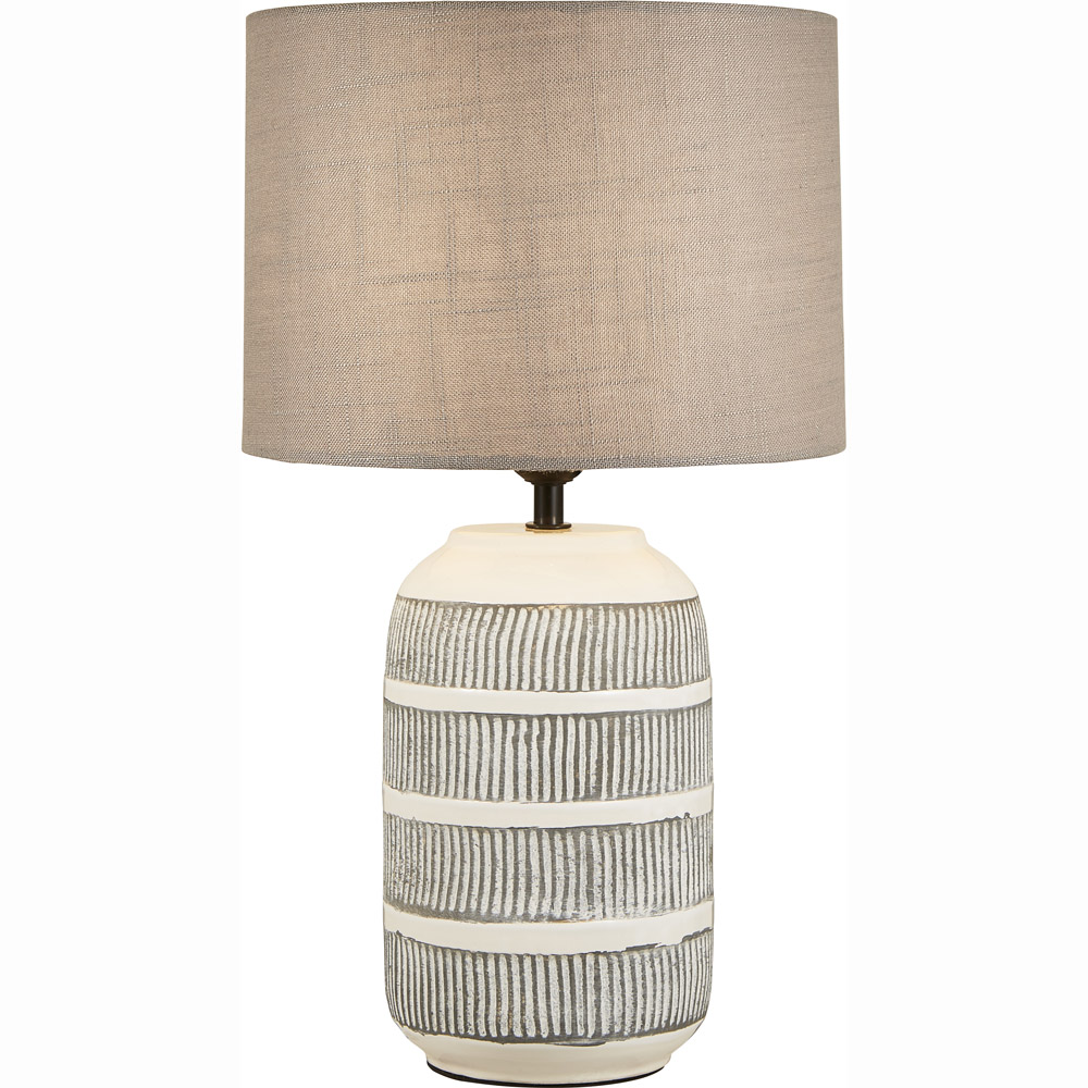 The Lighting and Interiors Millie Etched Ceramic Table Lamp Image 2