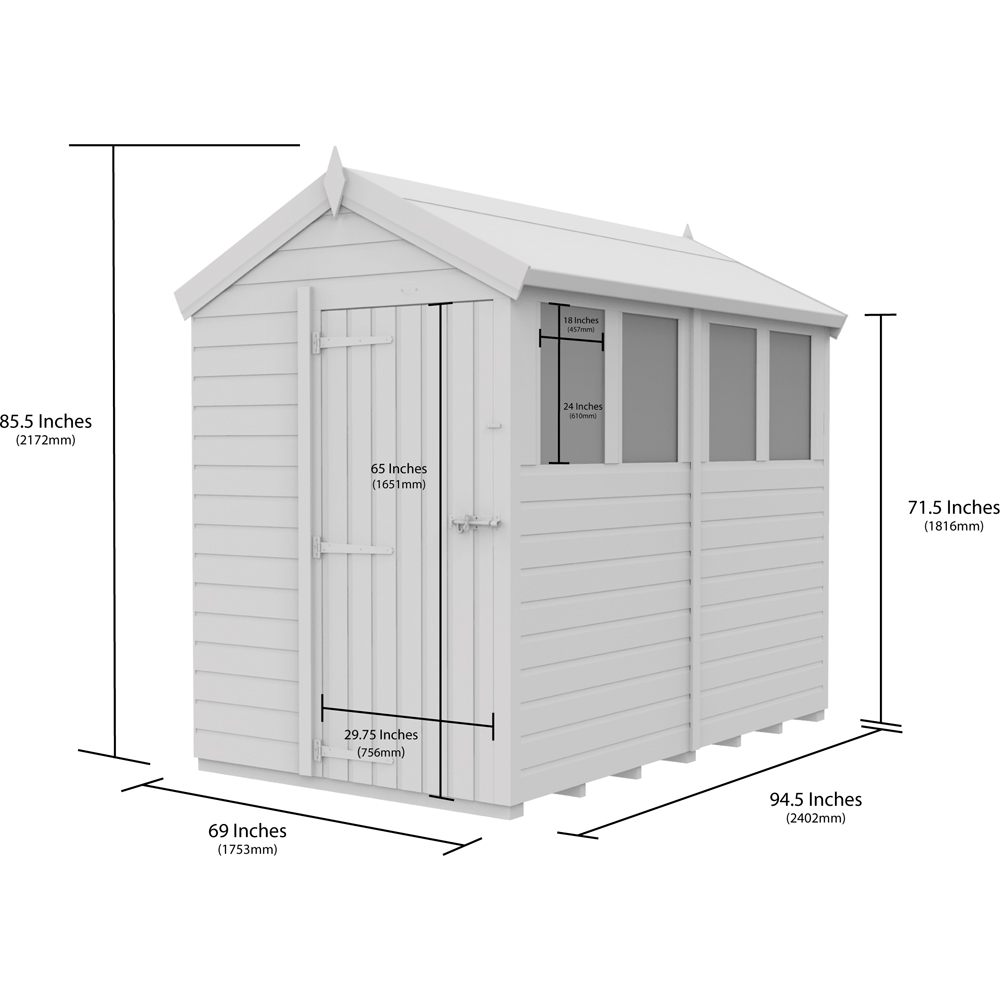 DIY Sheds 5 x 8ft Tongue and Groove Timber Apex Security Garden Shed Image 9