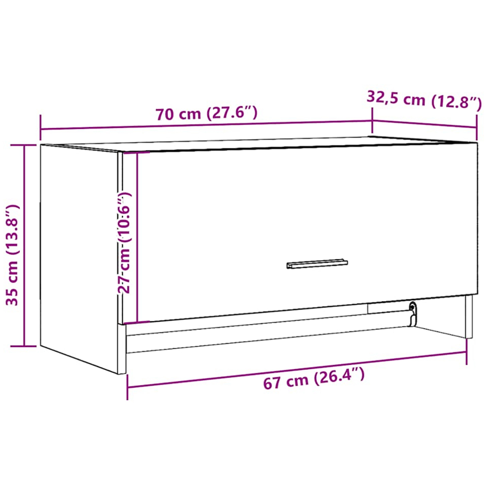 vidaXL Single Flap Door Artisan Oak Wardrobe Image 9