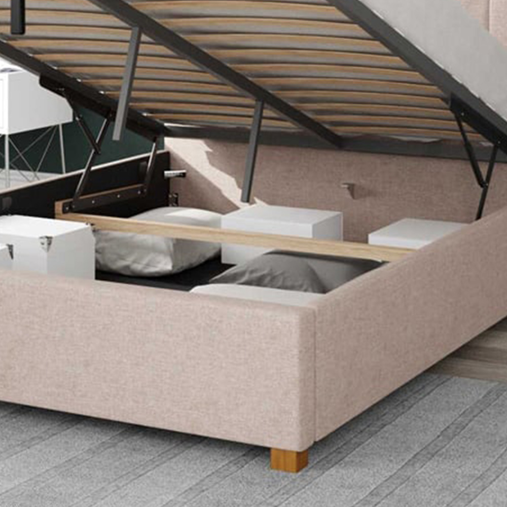 Aspire Hepburn Double Natural Saxon Twill Ottoman Bed Image 3