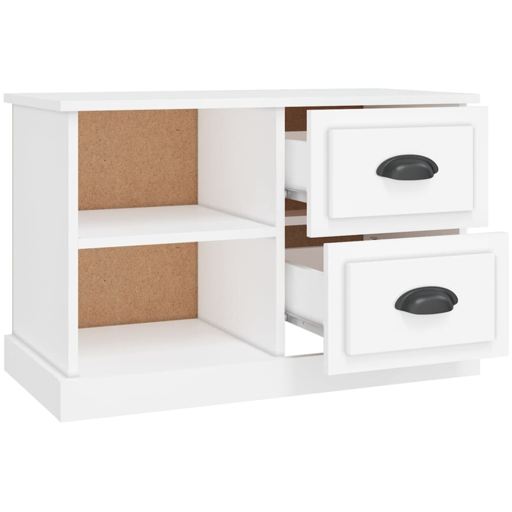 vidaXL 2 Drawer 2 Shelf White TV Cabinet Image 5