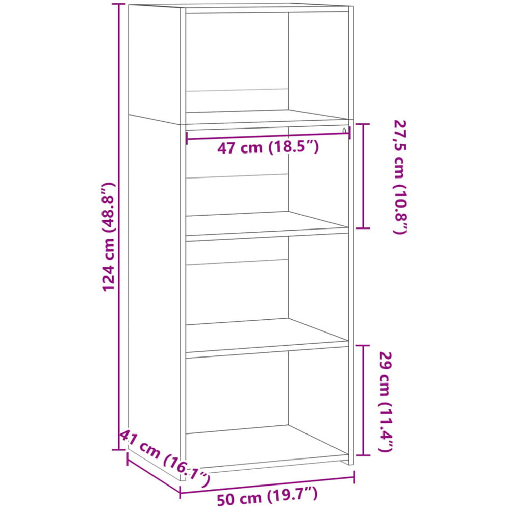 vidaXL 4 Shelf Brown Oak Highboard Image 7
