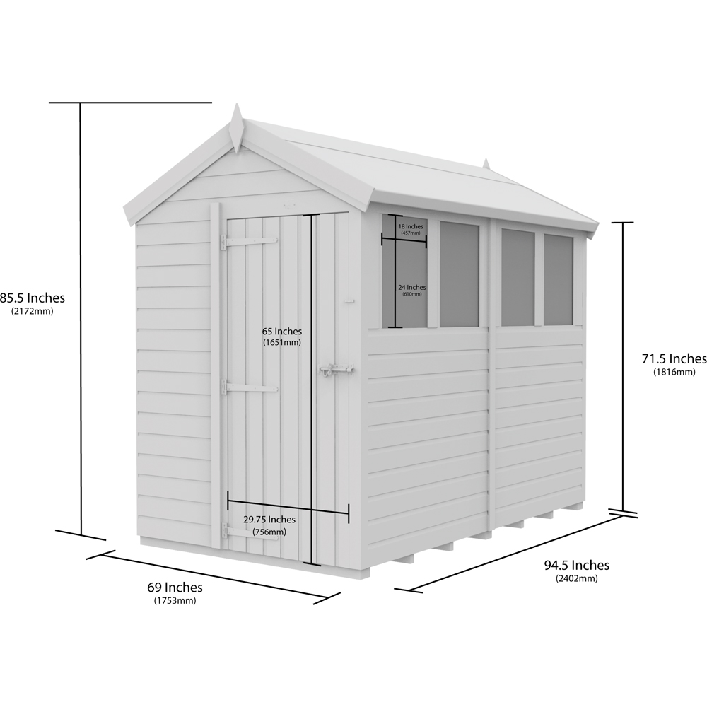 DIY Sheds 5 x 8ft Tongue and Groove Timber Apex Garden Shed Image 9