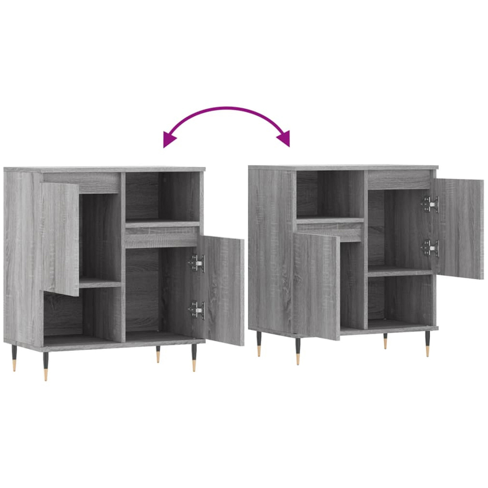 vidaXL 2 Door 2 Shelf Grey Sonoma Sideboard Image 9
