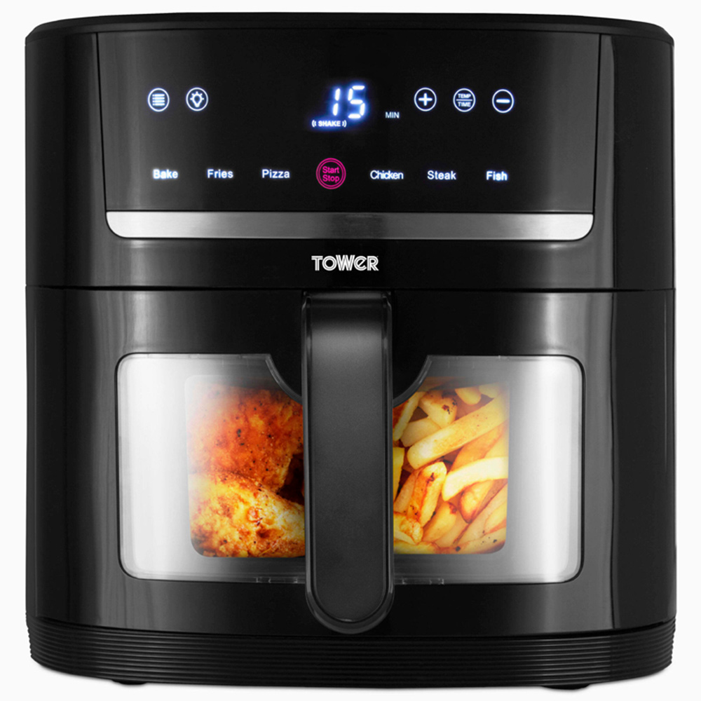 Tower T17116 Vortx Black 4L Space Saver Digital Air Fryer 1350W Image 1