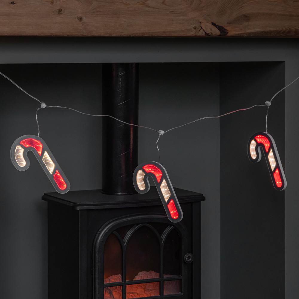 Samuel Alexander 6 Hanging Candy Cane Infinity Christmas Light Garland 1.75m Image 6