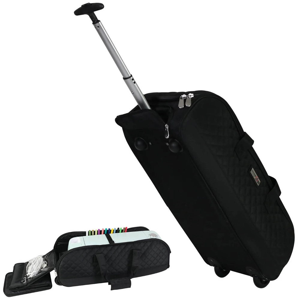 Everything Mary EVM12825-1 Quilted Black Diecut Machine Rolling Carry Case 65 x 23 x 16.5cm Image 3