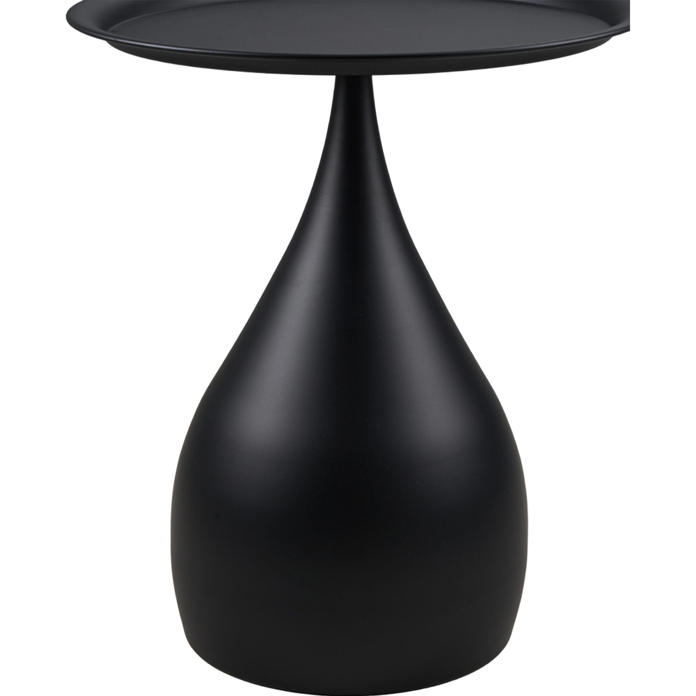 Living and Home Black Round Raised Edge Side Table Image 5