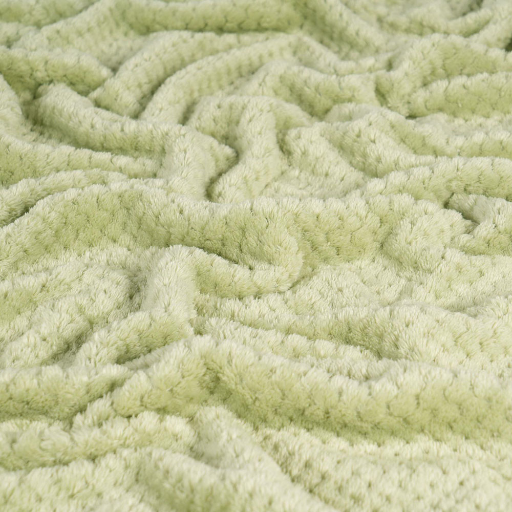 Dreamscene Luxury Sage Mink Waffle Throw 200 x 150cm Wilko