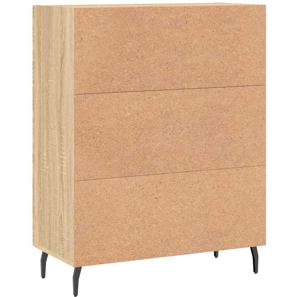 vidaXL Single Door 3 Drawer Sonoma Oak Sideboard with Metal Legs Image 8
