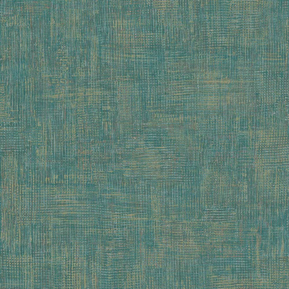 Grandeco Boutique Collection Altink Plain Teal Metallic Embossed Textured Wallpaper Image 1