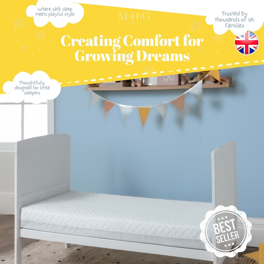 MHG Living White Breathable Waterproof Baby Cot Bed Mattress 140 x 70 x 5cm Image 8