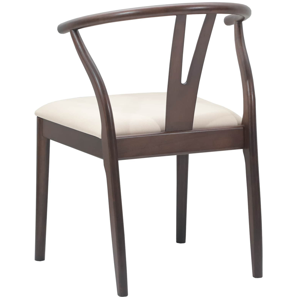 vidaXL Set of 2 Light Brown Rubberwood Vintage Dining Chairs Image 4