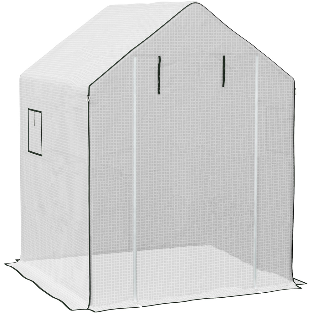 Outsunny 6.2 x 4.5 x 4.6ft White Walk In Replacement Greenhouse Cover Image 1