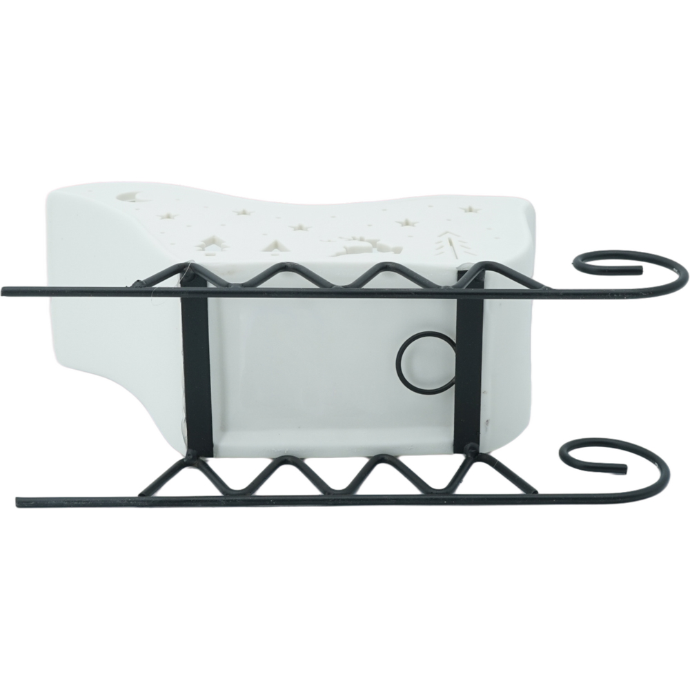 Decorative Sleigh Tealight Holder White Image 5