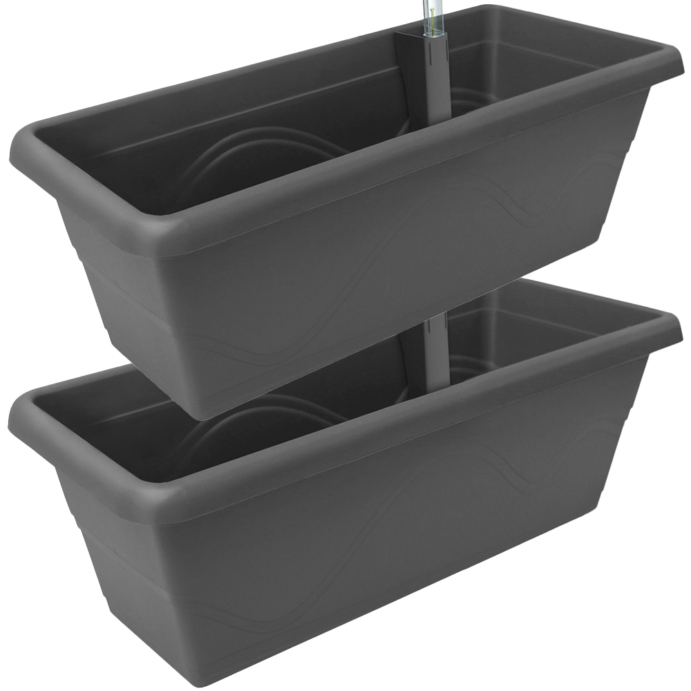 Gardenico Anthracite Self Irrigating Planter 2 Pack Image 1