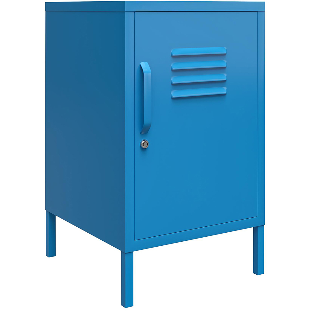Novogratz Cache Single Door Blue Metal Locker End Table Image 2