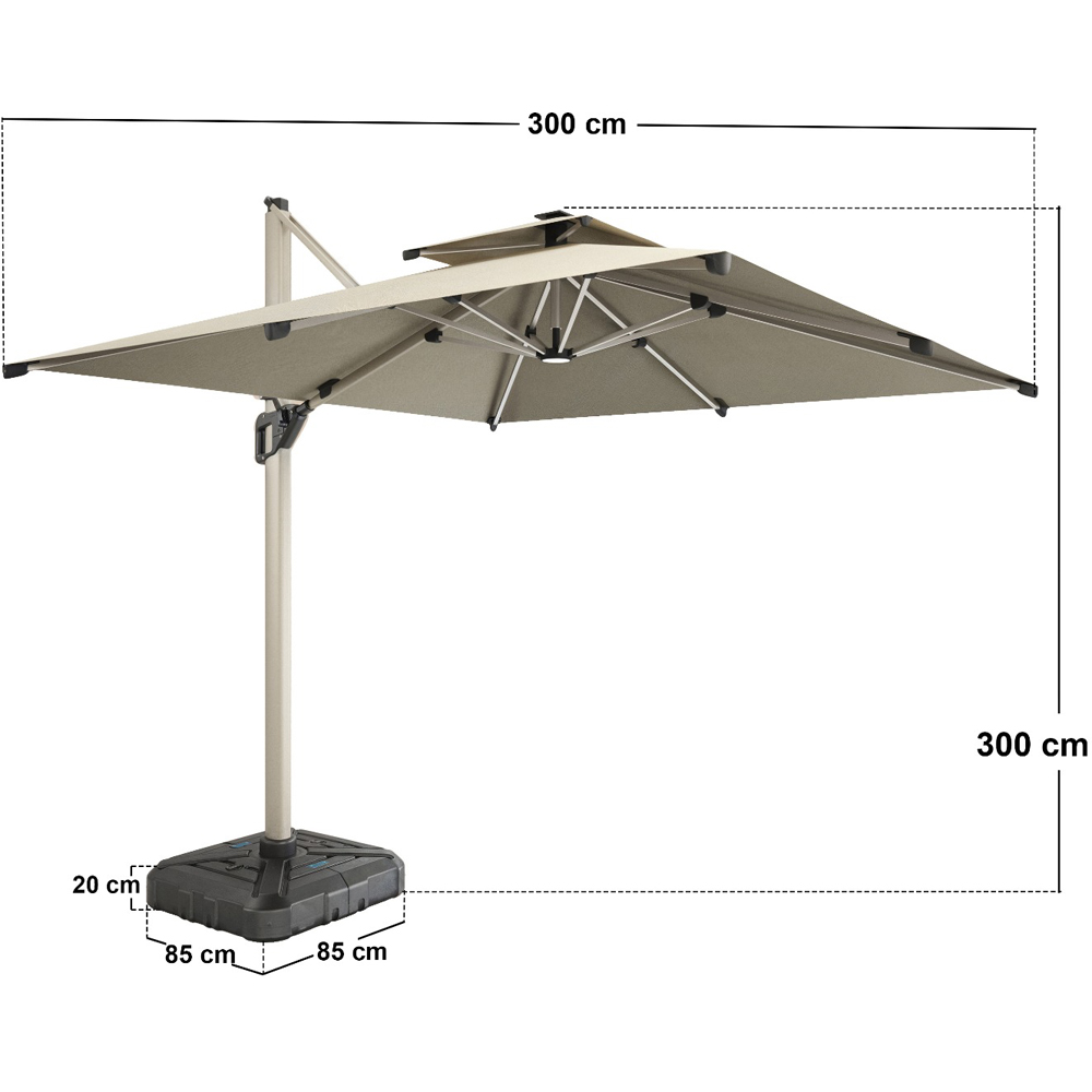 SOLACE+CO Soleil Solar LED Garden Parasol Image 9