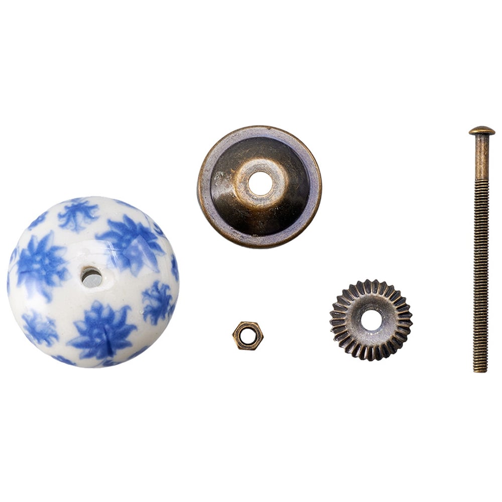 Living and Home Blue and White Porcelain Ceramic Furniture Knob 6 Pack Image 7