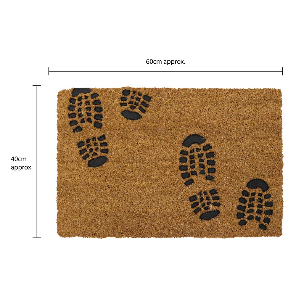 JVL Footprints Rubber Embossed PVC Coir Doormat 40 Image 9