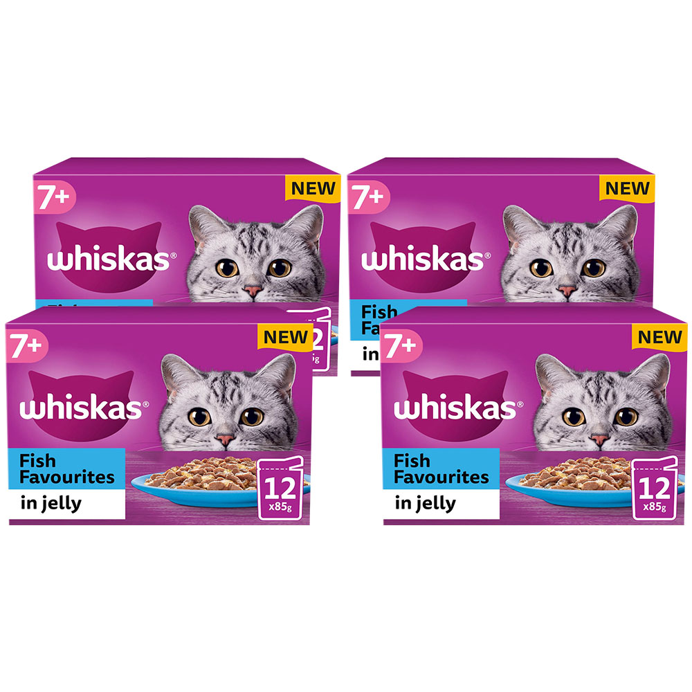 Whiskas Fish Selection in Jelly Senior Wet Cat Food Pouches 85g Case of 4 x 12 Pack Image 1