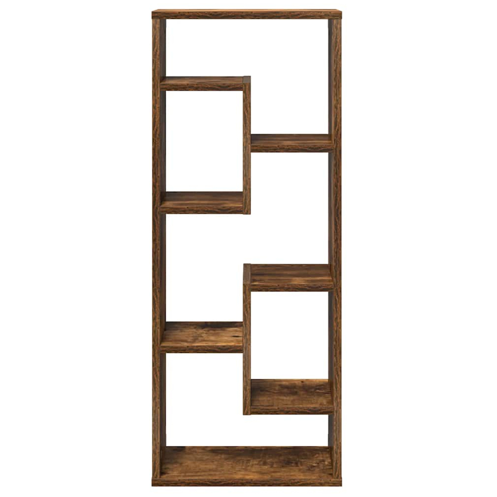 vidaXL 5 Shelf Smoked Oak Wooden Wall Shelf Image 4