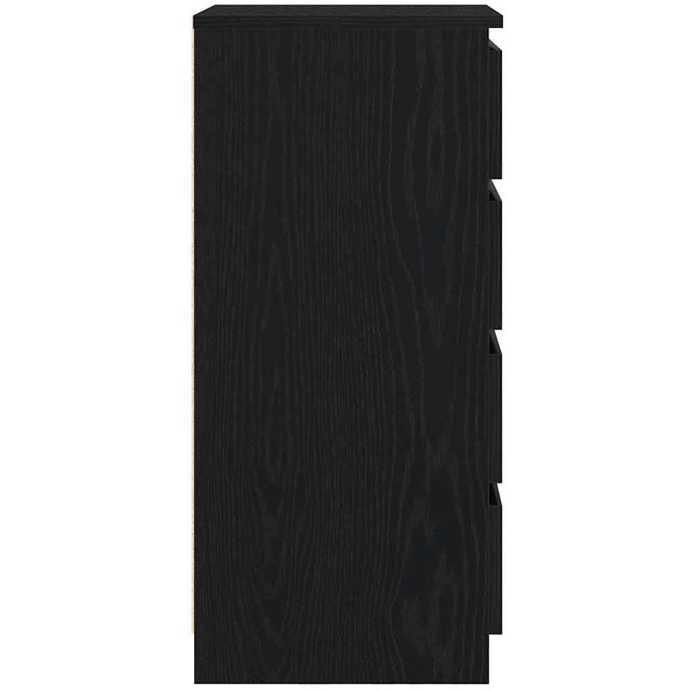 vidaXL 4 Drawer Black Oak Wooden Sideboard Image 6