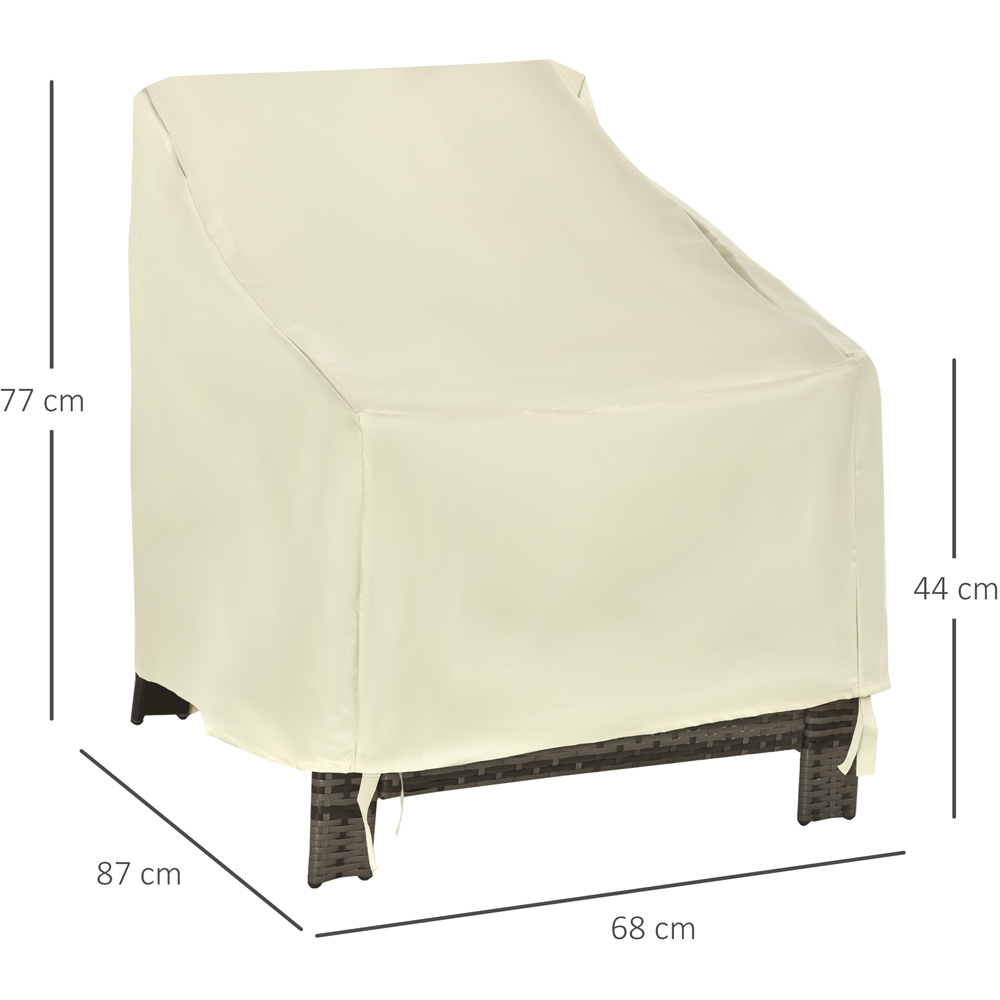 Outsunny Cream 600D Oxford Single Chair Cover 87 x 68 x 77cm Image 8