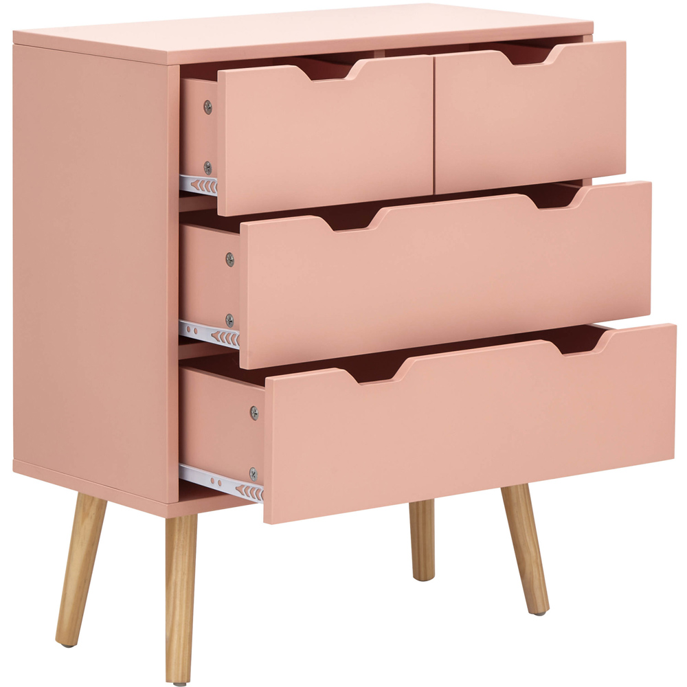 GFW Nyborg 4 Drawer Coral Pink Chest of Drawers Image 4