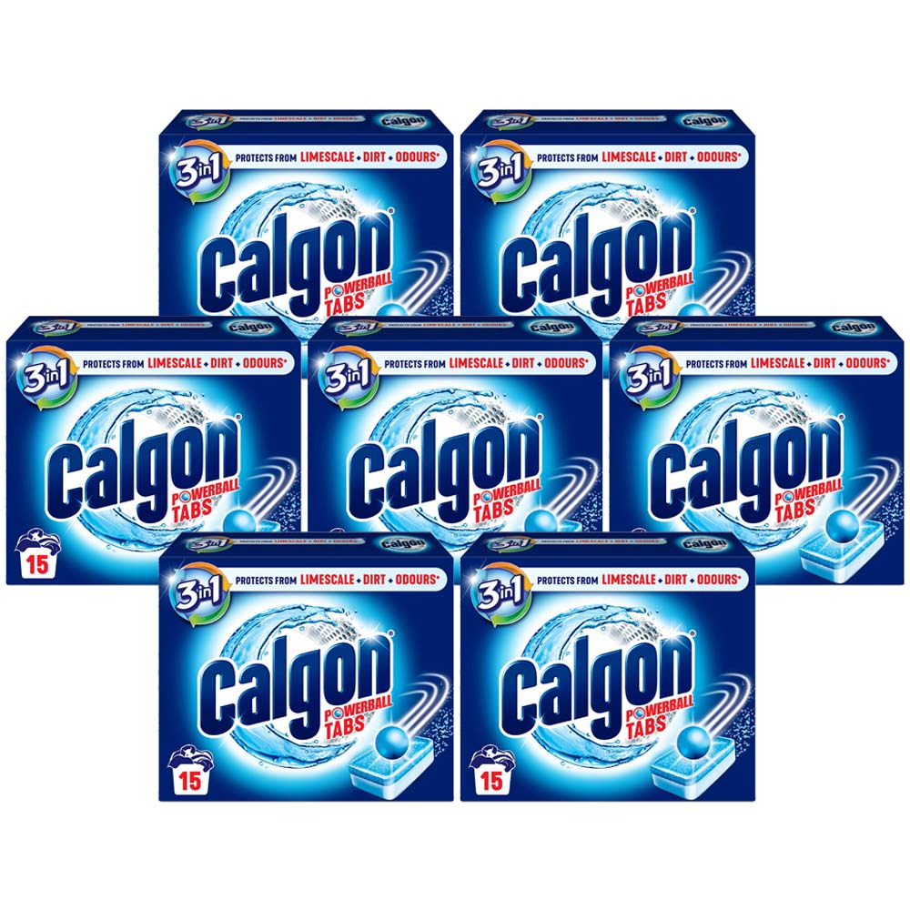 Calgon 3 in 1 Water Softener Powerball Tablets 15 Pack Case of 7 Image 1