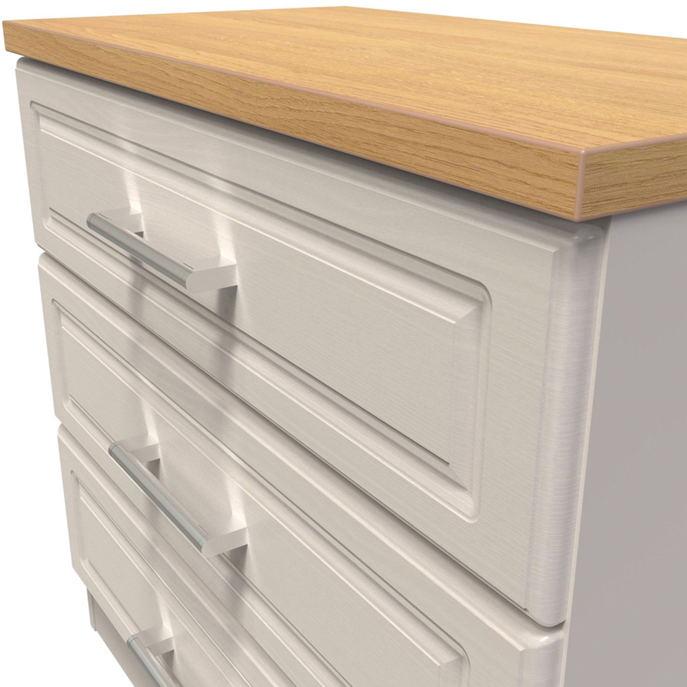 Crowndale Kent 3 Drawer Kashmir Ash and Modern Oak Chest of Drawers Ready Assembled Image 5