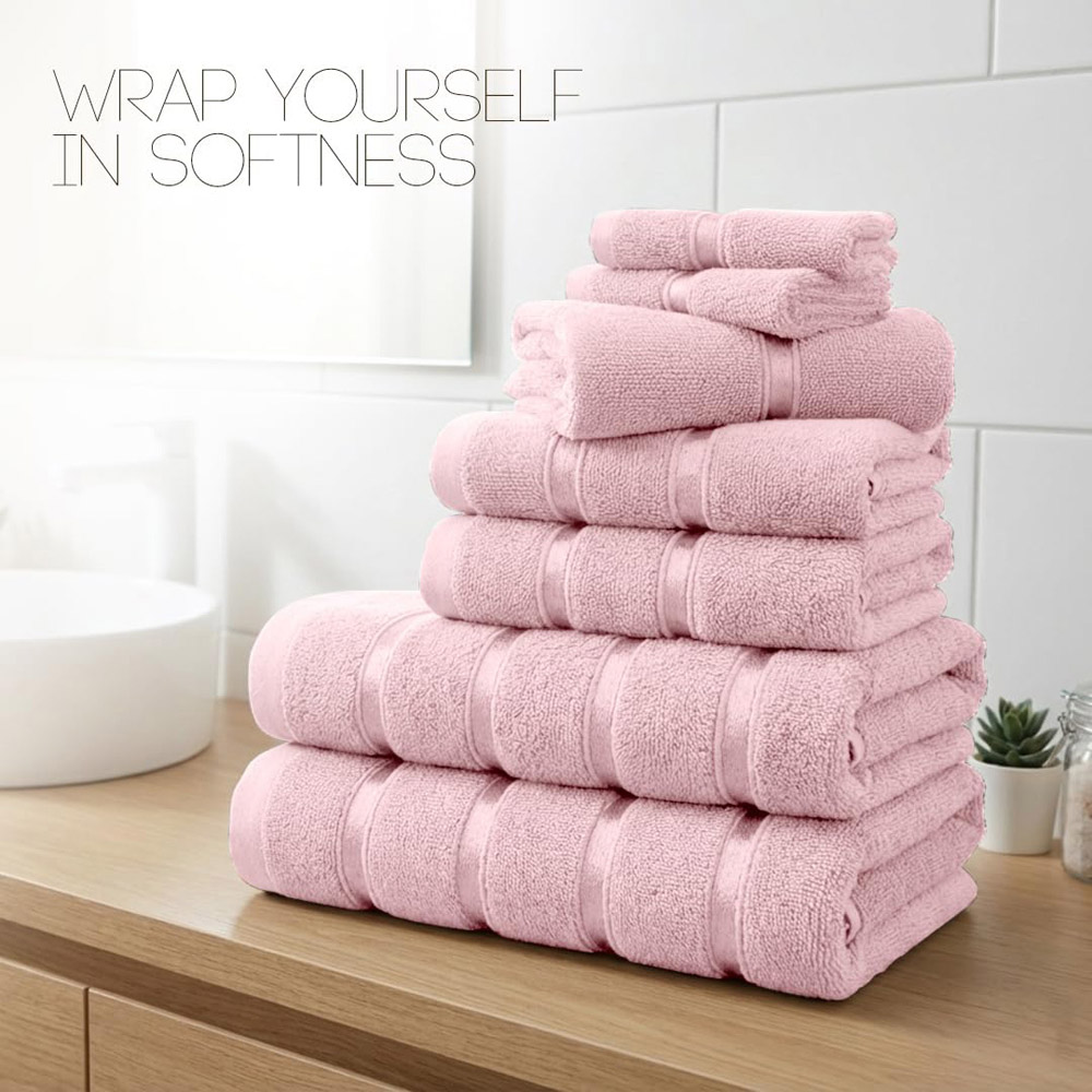 Smart Living Boston 8 Piece Pink Towel Bale Set Image 8
