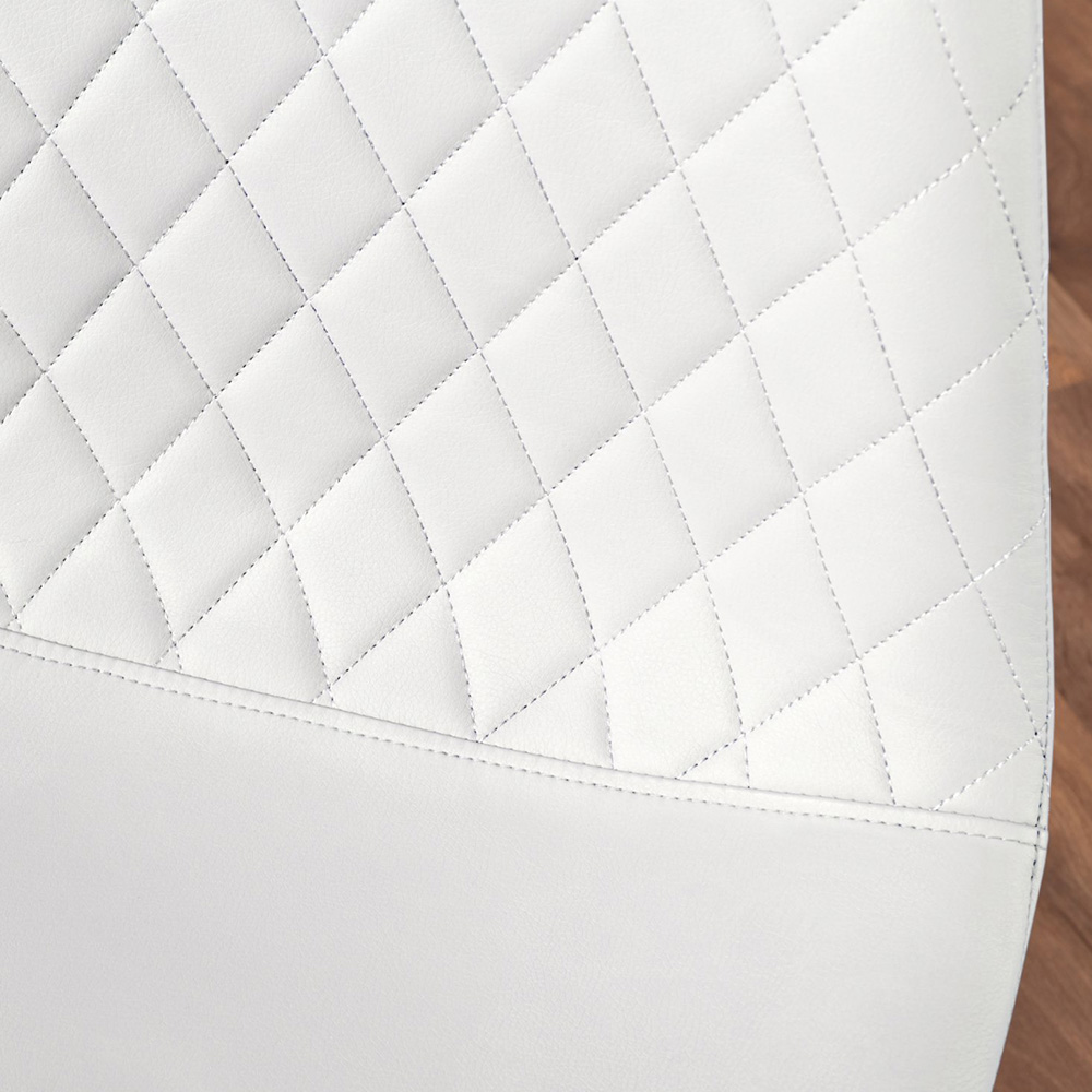 Furniturebox Arona Solara 6 Seater Round Dining Set White and Gold Image 8