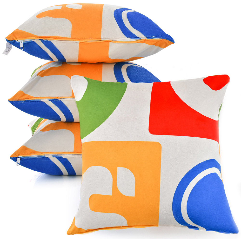 Costway Colourful Velvet Covered Decorative Throw Pillow 4 Pack Image 3