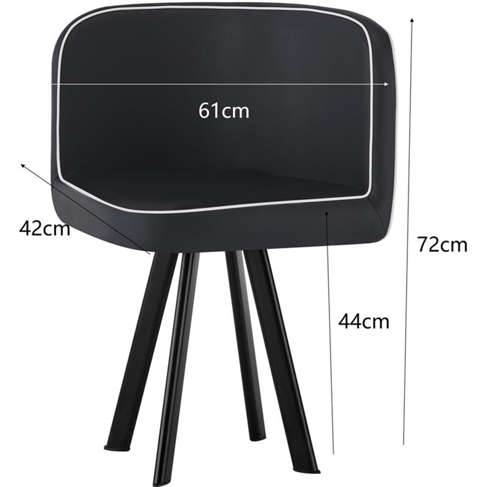 Comfy Living Metal 4 Seater Dining Set Black Image 9