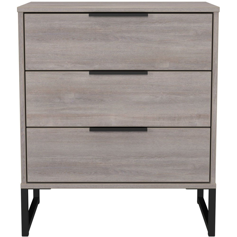 Crowndale Hong Kong 3 Drawer Grey Oak Midi Chest of Drawers Ready Assembled Image 2