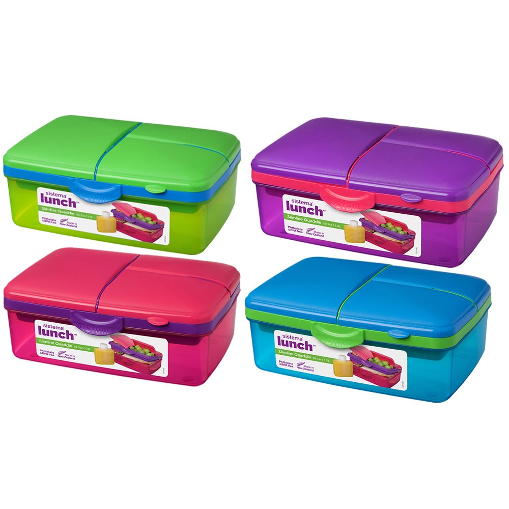 Single Sistema Slimline Quaddie Lunch Box in Assorted styles Image 1