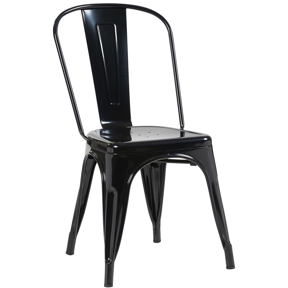FWStyle Black Gloss Metal Chair 4 Pack Image 2