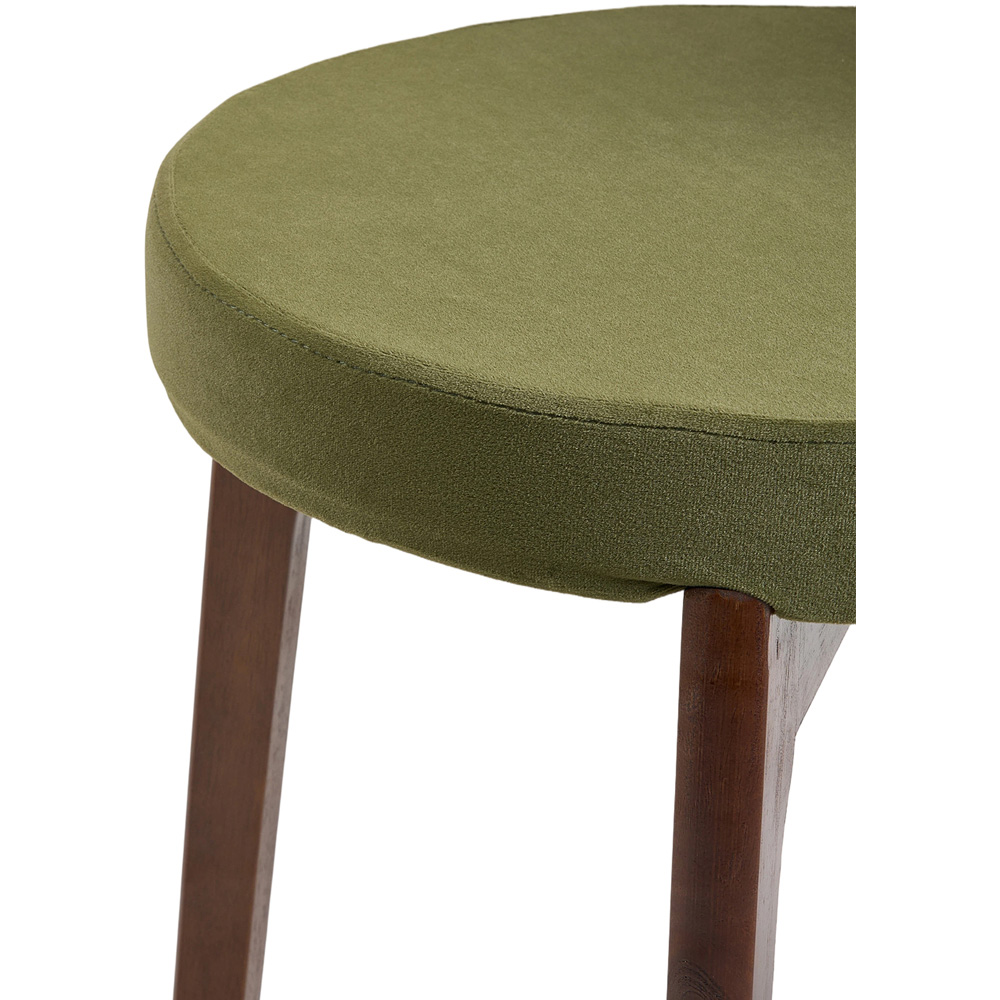 Living and Home Set of 2 Green Linen-Effect Fabric Upholstered Rubberwood Dining Chairs Image 6