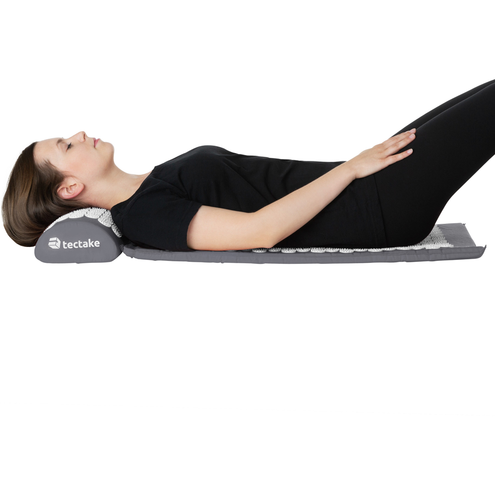 tectake Grey Acupressure Mat Set with Bag Image 2