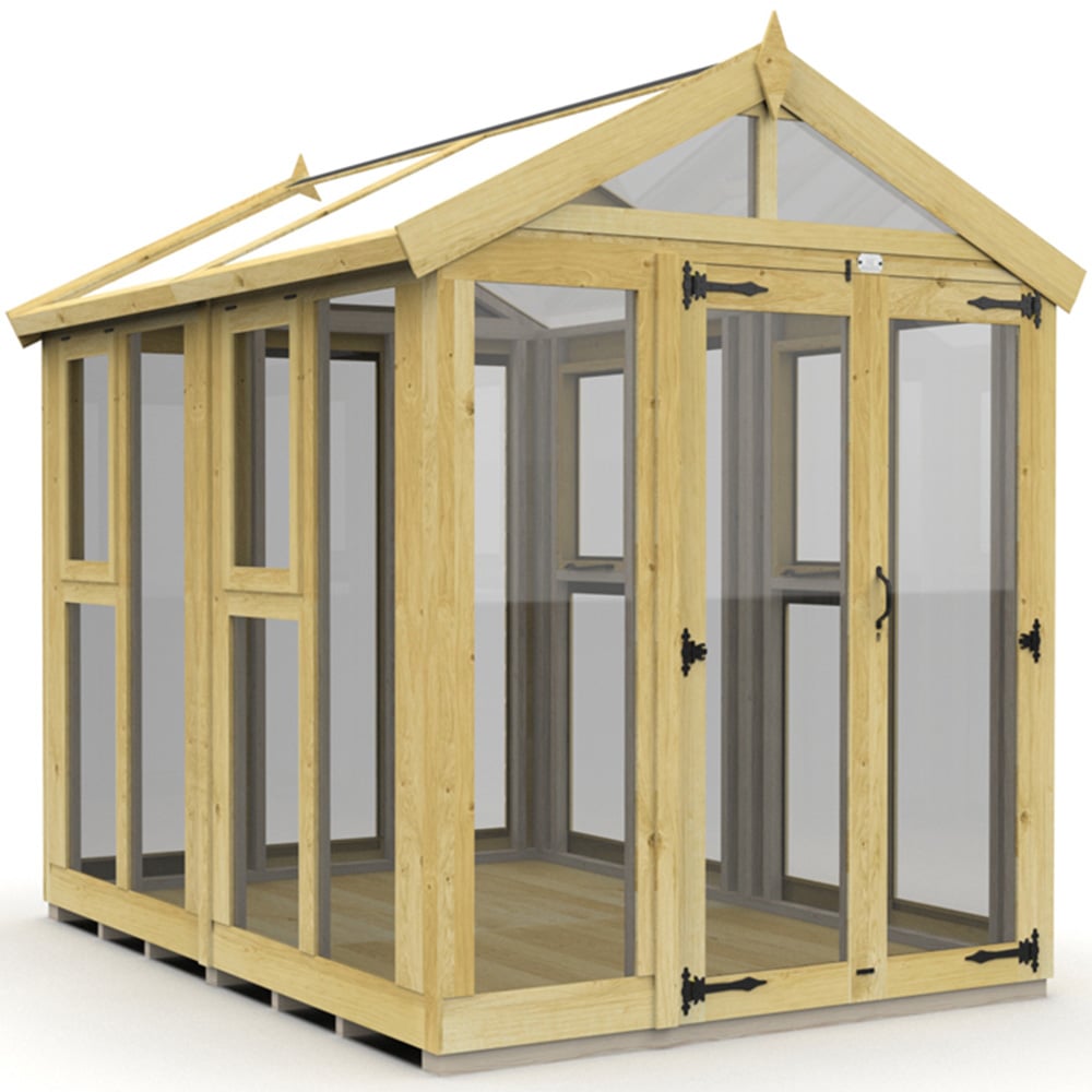 DIY Sheds Pressure Treated Tongue and Groove Timber and Glass 6 x 8ft Greenhouse Image 3