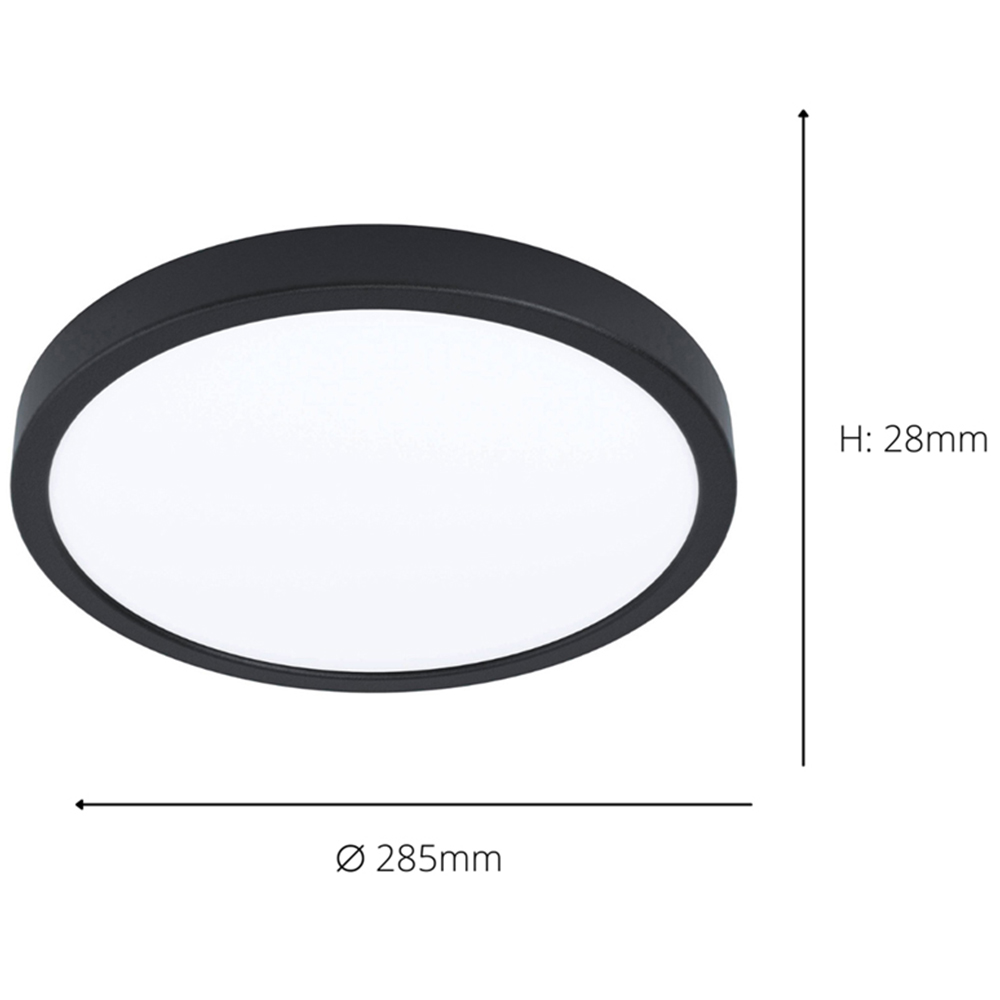 EGLO Fueva-Z Black Metal Round Smart Control Colour Changing LED Ceiling Light Image 5