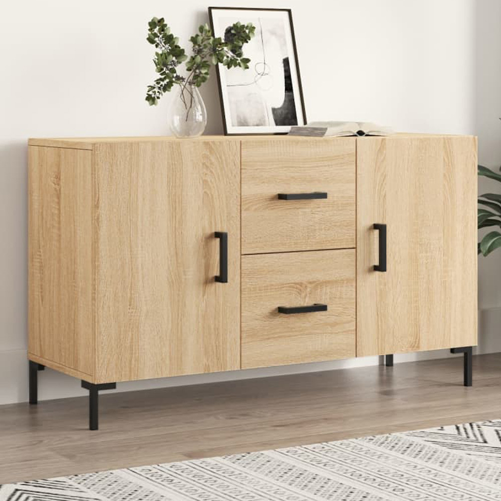 vidaXL 2 Door 2 Drawer Sonoma Oak Sideboard Image 1